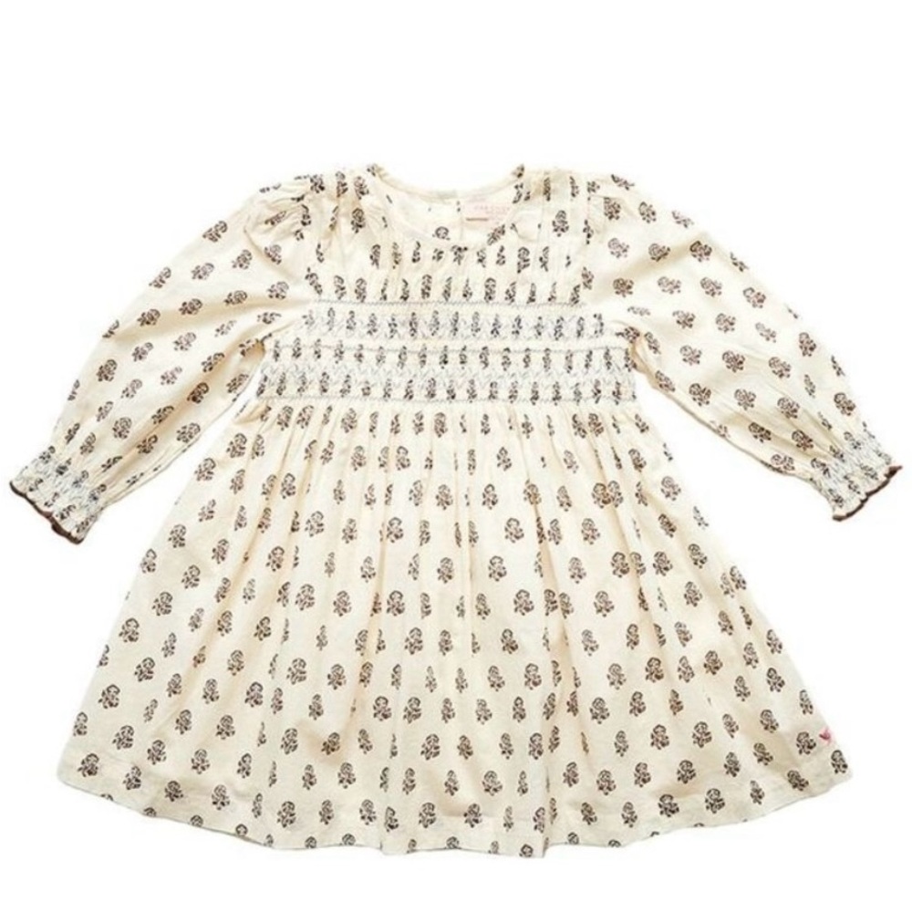 Pink Chicken Cream Floral Toddler Dress. 12-18 Months.